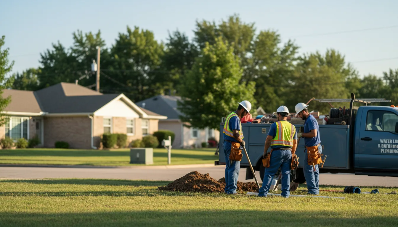 Residential water line and bathroom plumbing service in Bernice, LA